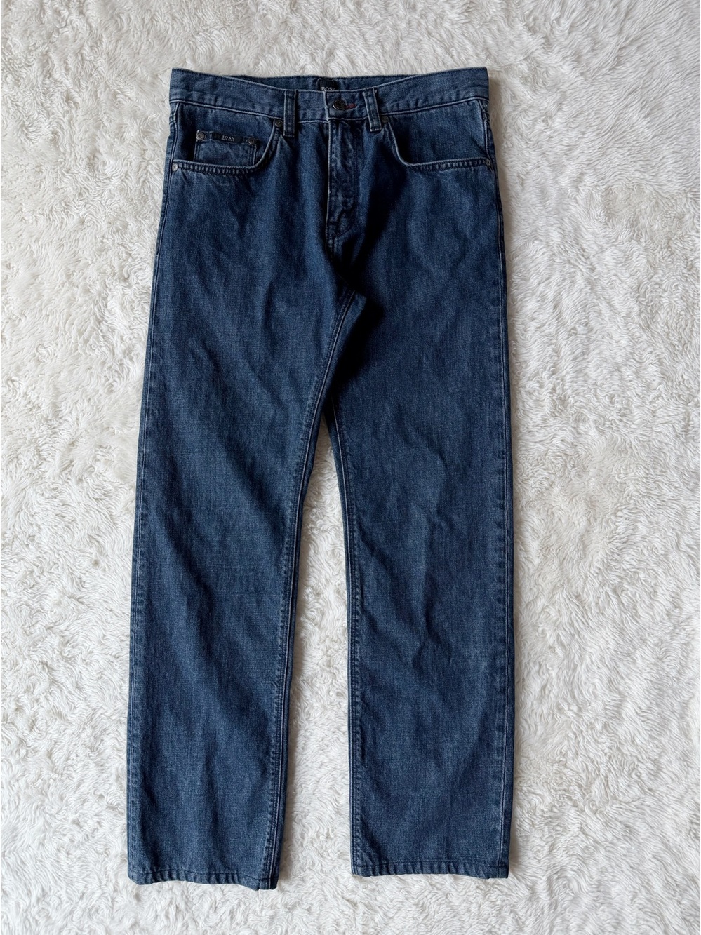 HUGO BOSS Men Blue Denim Straight Premium Jeans US31 Classic Luxury Preppy